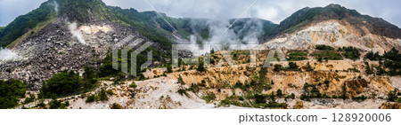 Panorama of the remains of the Garandake crater [Yufu City, Oita Prefecture] 128920006