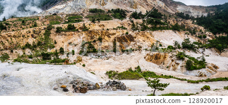 Panorama of the remains of the Garandake crater [Yufu City, Oita Prefecture] 128920017