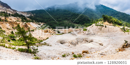 Panorama of the remains of the Garandake crater [Yufu City, Oita Prefecture] 128920031