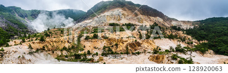 Panorama of the remains of the Garandake crater [Yufu City, Oita Prefecture] 128920063