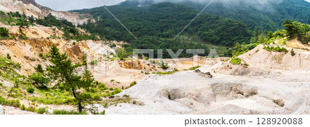 Panorama of the remains of the Garandake crater [Yufu City, Oita Prefecture] 128920088