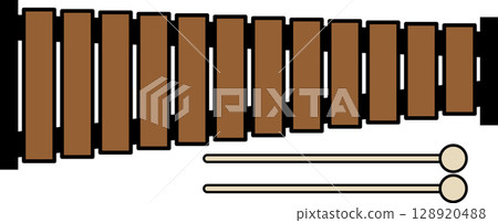 Tabletop xylophone - only the basic notes 128920488