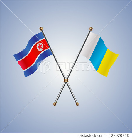 North Korea and Canary Islands flag. Vector Illustration 128920748