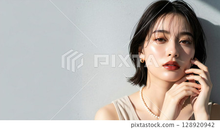 Natural light portrait of a stylish female model Natural light portrait of a stylish female model 128920942