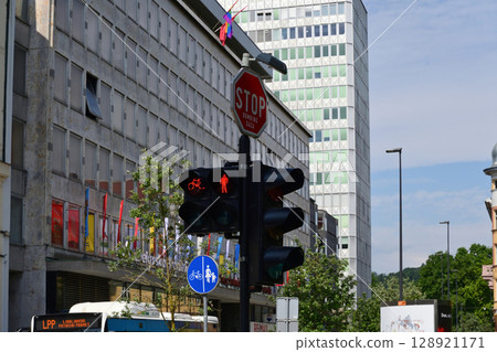 Traffic lights in Ljubljana Traffic lights in Ljubljana 128921171