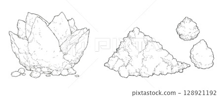 溫泉沉積物的手繪插圖 128921192