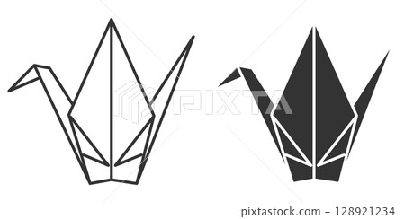 一千隻紙鶴的單色圖標 一千隻紙鶴的單色圖標 128921234