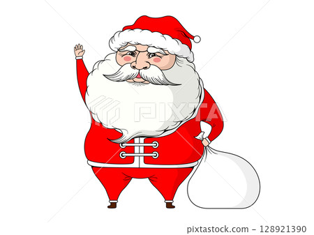 可用於聖誕傳單和小冊子的聖誕老人插圖 128921390