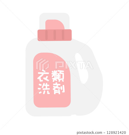Liquid laundry detergent (clothing detergent) illustration 128921420