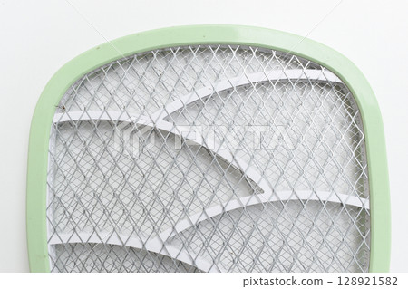 green mosquito swatter isolated on white background 128921582