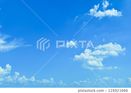 clear blue sky with white cloud, good weather in the morning have a nice day 128921666