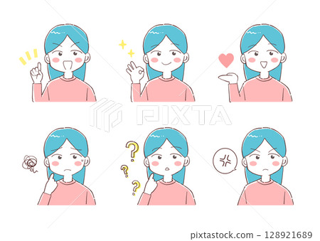 Cute posing girl material 128921689