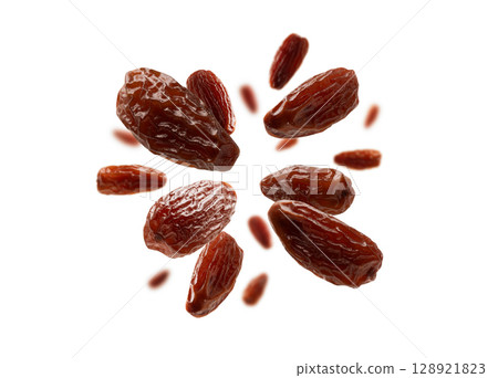 A Variety of Assorted Dried Dates Presented on a Clean White Background for Viewing A Variety of Assorted Dried Dates Presented on a Clean White Background for Viewing 128921823