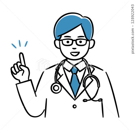 A simple illustration of a young male medical worker giving an explanation A simple illustration of a young male medical worker giving an explanation 128922043