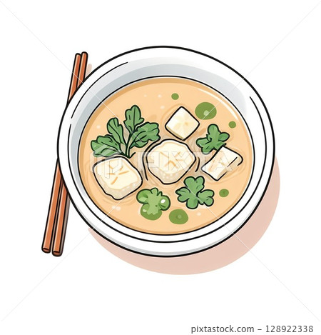 Hand-drawn style miso soup icon Hand-drawn style miso soup icon 128922338