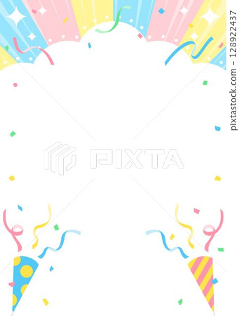 帶有餅乾、膠帶和五彩紙屑裝飾的雲形背景框 128922437