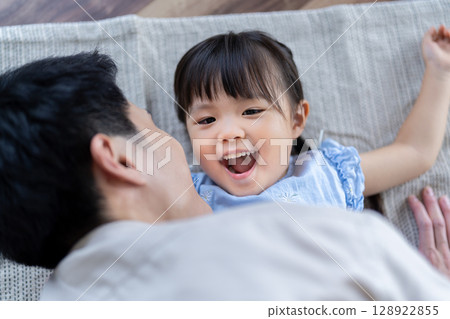 Father and daughter happy moments 128922855