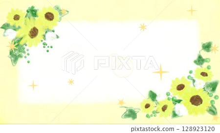 Summer cute sunflower decorative frame illustration 128923120