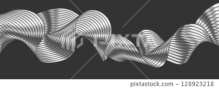 A colorful wave. Gradient design of a sinuous line. Vector illustration 128923218