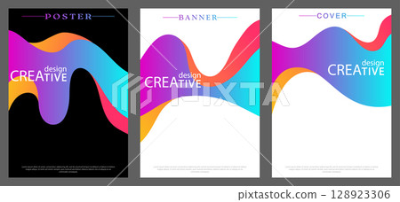 Abstract gradient design template. The idea of a colorful banner. A decorative element for decoration and creativity Abstract gradient design template. The idea of a colorful banner. A decorative element for decoration and creativity 128923306