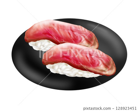 烤牛肉壽司的手繪插圖 烤牛肉壽司的手繪插圖 128923451