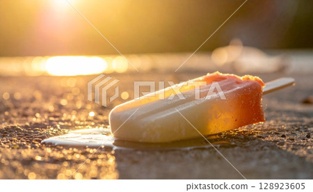 Melted ice cream on Ishigami marks the end of summer 128923605