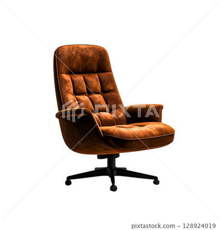 Comfortable Brown Leather Reclining Chair with Soft Cushions and Modern Design 128924019