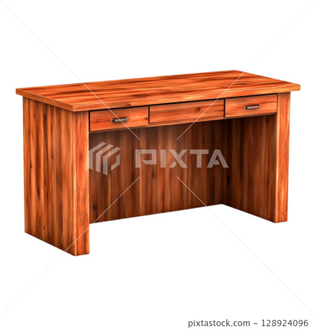 Stylish and Modern Wooden Desk with Clean Lines and Smooth Surface for Home or Office Use Stylish and Modern Wooden Desk with Clean Lines and Smooth Surface for Home or Office Use 128924096