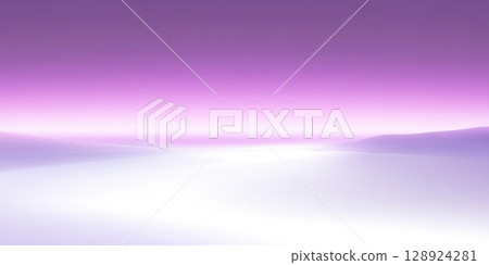 Serene Lavender Sky Peaceful Landscape Soft Purple Hills Gentle White Horizon Dreamy Pastel 128924281