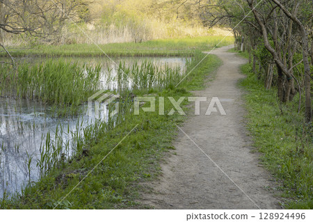 Spring village sunset walking trail 128924496