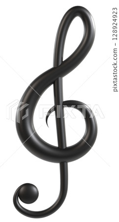 三維高音譜號插圖 128924923