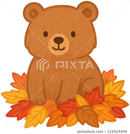 Bear with Leaves Bear with Leaves 128924949