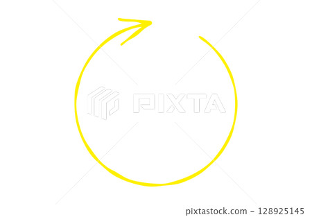 Right rotating arrow icon Yellow (refresh/circulate/recycle) 128925145