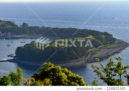 中部地區、伊豆半島、日落之丘、從停車場眺望戶田港和美濱岬、靜岡縣沼津市戶田市（7） 128925381