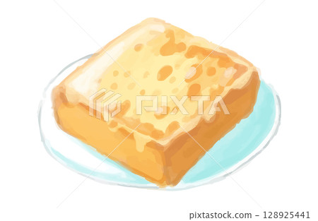 Toast illustration in watercolor style without line art 128925441