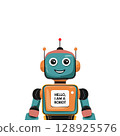 機器人打招呼的插圖 128925576