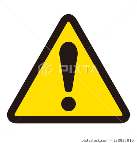 Yellow triangle caution mark warning sign danger symbol 128925910