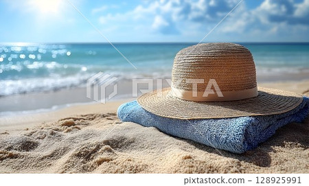 Beachfront refreshing drink image 128925991