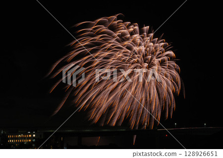Fireworks at the Ashiya Summer Carnival in Ashiya, Hyogo Prefecture 128926651