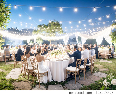 年輕人在聚會上舉杯 128927897