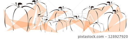 Pumpkin hand-drawn illustration, illustration, simple, paper-cut, brush-written Pumpkin hand-drawn illustration, illustration, simple, paper-cut, brush-written 128927920