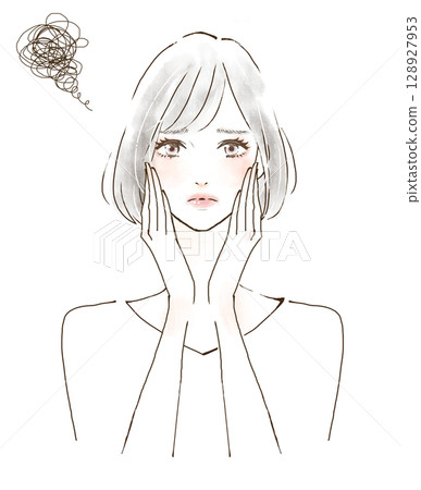 皮膚粗糙的女性 128927953