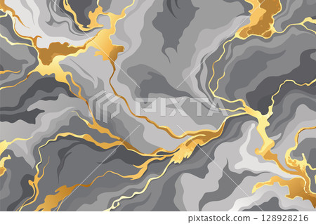 Premium gray and golden marble background. Vector illustration. Premium gray and golden marble background. Vector illustration. 128928216