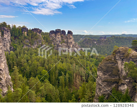 Saxon Switzerland view from above. Saxon Switzerland view from above. 128928348