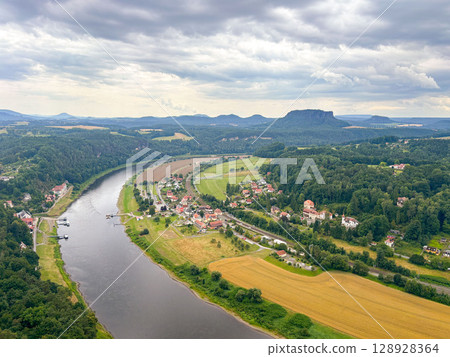 Saxon Switzerland view from above. Saxon Switzerland view from above. 128928364