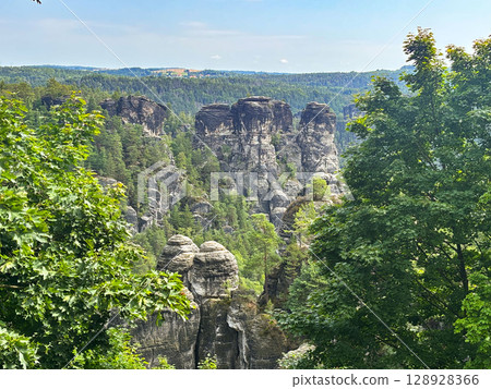 Saxon Switzerland view from above. Saxon Switzerland view from above. 128928366