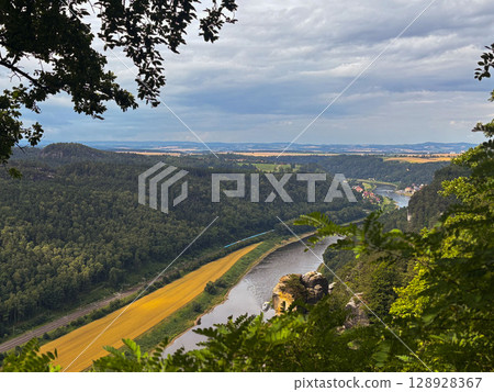 Saxon Switzerland view from above. Saxon Switzerland view from above. 128928367