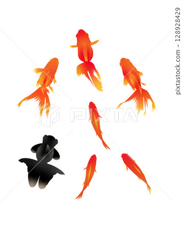 水彩金魚圖 128928429