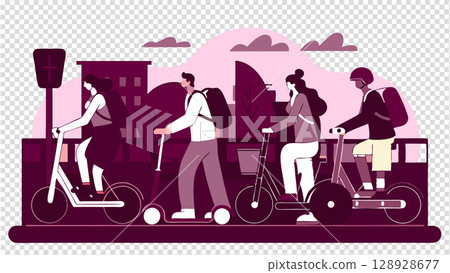 vector illustration of urban mobility transport 128928677