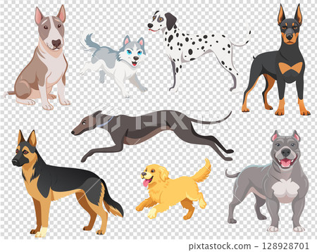 vector icon set of dog breeds vector icon set of dog breeds 128928701